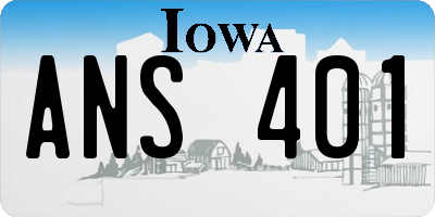 IA license plate ANS401
