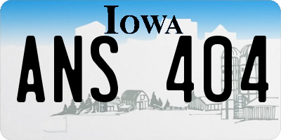 IA license plate ANS404