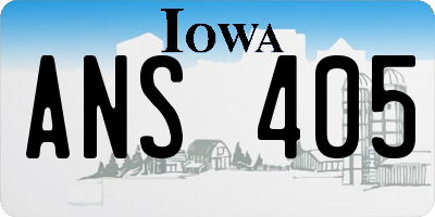 IA license plate ANS405