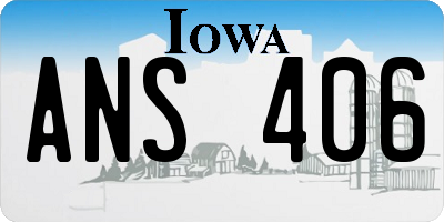 IA license plate ANS406