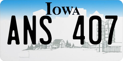 IA license plate ANS407