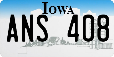 IA license plate ANS408