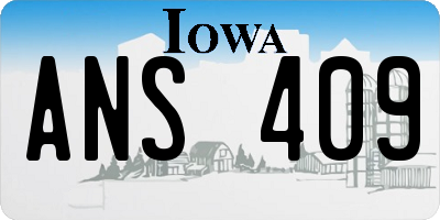 IA license plate ANS409