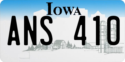 IA license plate ANS410