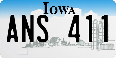IA license plate ANS411