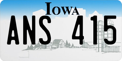 IA license plate ANS415