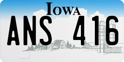 IA license plate ANS416