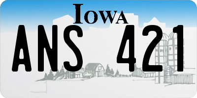 IA license plate ANS421