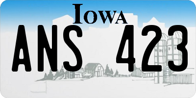 IA license plate ANS423