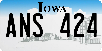 IA license plate ANS424