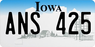 IA license plate ANS425