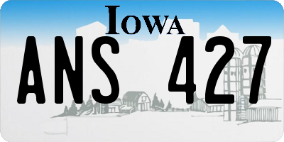 IA license plate ANS427