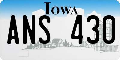IA license plate ANS430