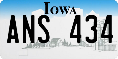 IA license plate ANS434