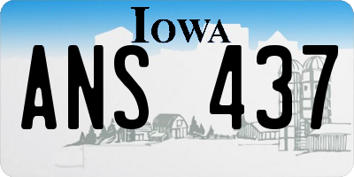IA license plate ANS437