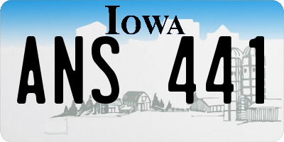 IA license plate ANS441