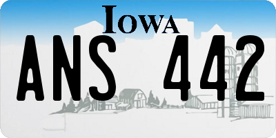 IA license plate ANS442