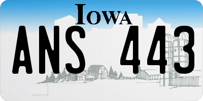IA license plate ANS443