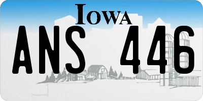IA license plate ANS446