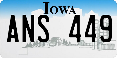 IA license plate ANS449