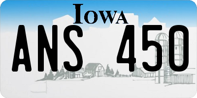 IA license plate ANS450