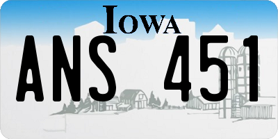 IA license plate ANS451