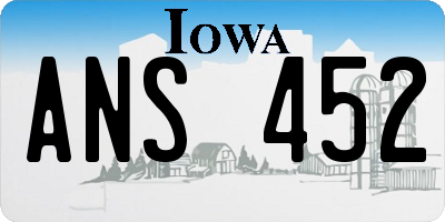 IA license plate ANS452