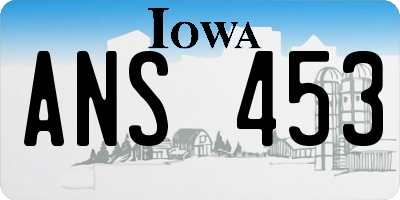 IA license plate ANS453