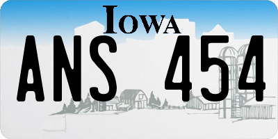 IA license plate ANS454