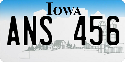 IA license plate ANS456