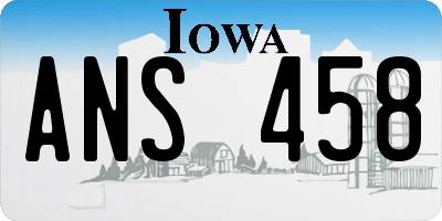 IA license plate ANS458