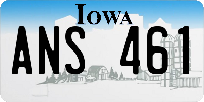 IA license plate ANS461