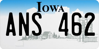 IA license plate ANS462