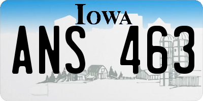 IA license plate ANS463