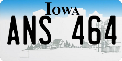 IA license plate ANS464