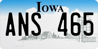 IA license plate ANS465