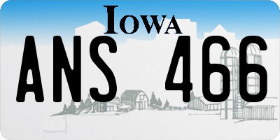 IA license plate ANS466