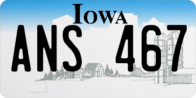 IA license plate ANS467