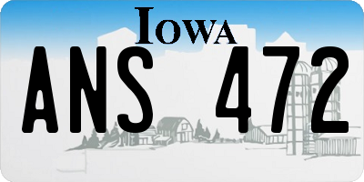 IA license plate ANS472