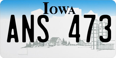 IA license plate ANS473
