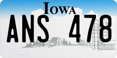 IA license plate ANS478