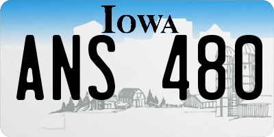 IA license plate ANS480