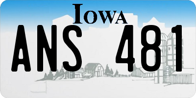 IA license plate ANS481