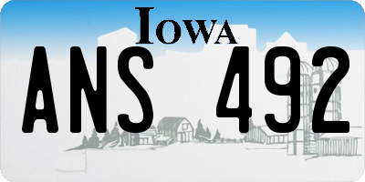 IA license plate ANS492