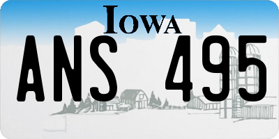 IA license plate ANS495
