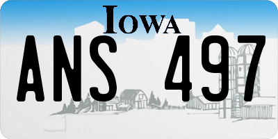 IA license plate ANS497