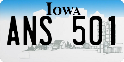 IA license plate ANS501