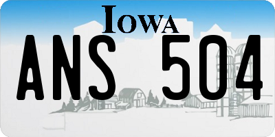 IA license plate ANS504