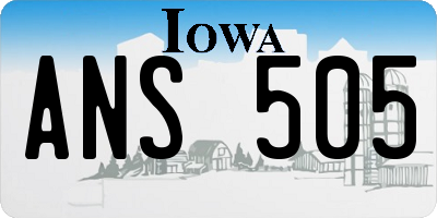 IA license plate ANS505