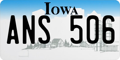 IA license plate ANS506
